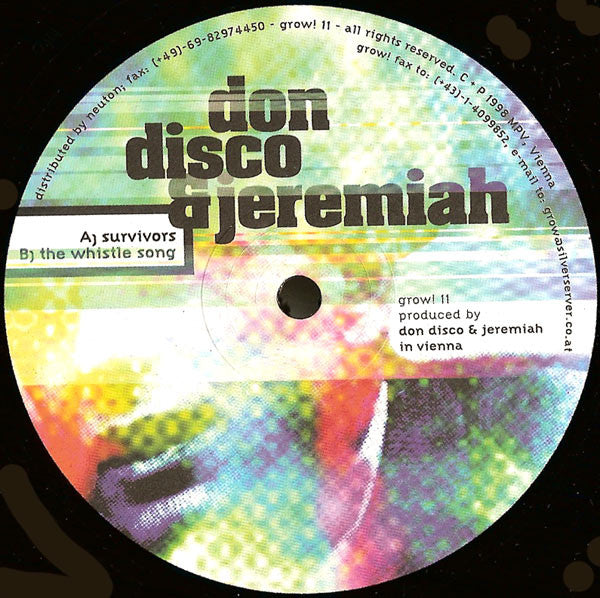Don Disco & Jeremiah : Survivors / The Whistle Song (12")