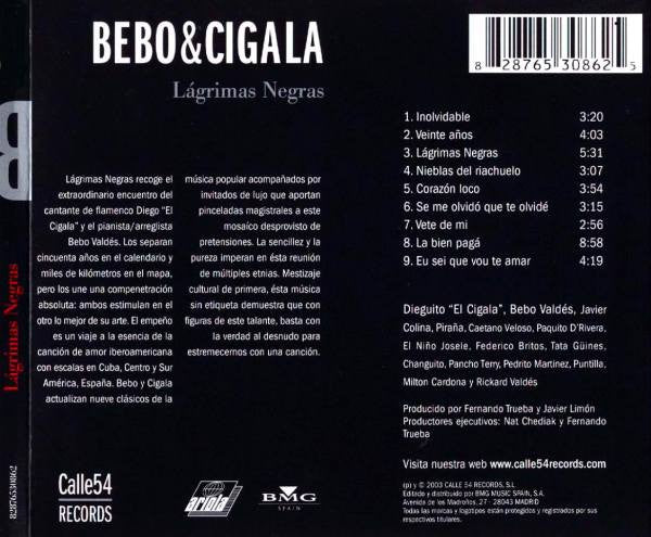 Bebo* & Cigala* : Lágrimas Negras (CD, Album, Dig)