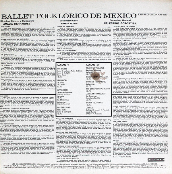 Ballet Folklorico De Mexico : Ballet Folklorico De Mexico (LP, Album, RE, Ora)