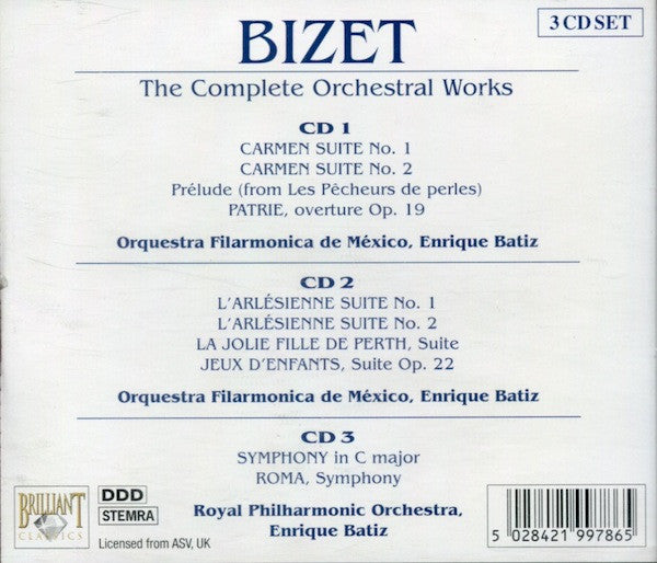 Georges Bizet : The Complete Orchestral Works (Carmen Suites - L'Arlésienne Suites) (3xCD, Comp)