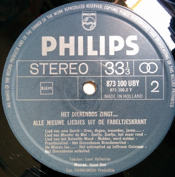 De Fabeltjeskrant : Het Dierenbos Zingt! (LP, Album)