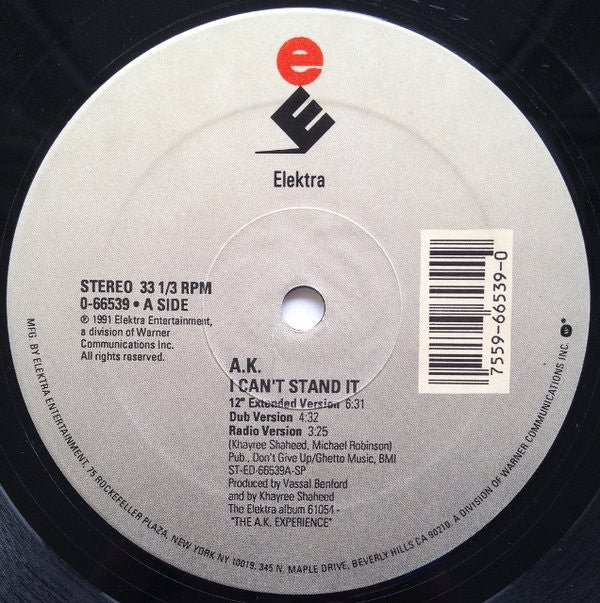 Anthony A.K. King : I Can't Stand It (12")
