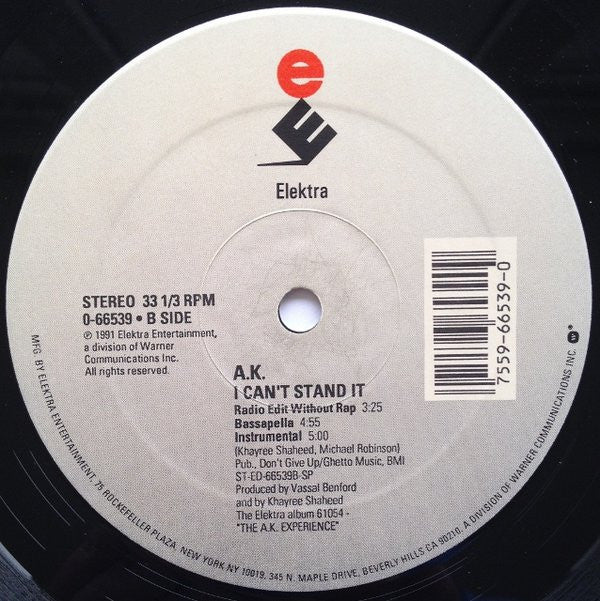 Anthony A.K. King : I Can't Stand It (12")