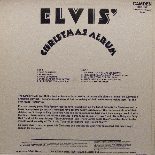 Elvis Presley : Elvis' Christmas Album (LP, Album, RE)