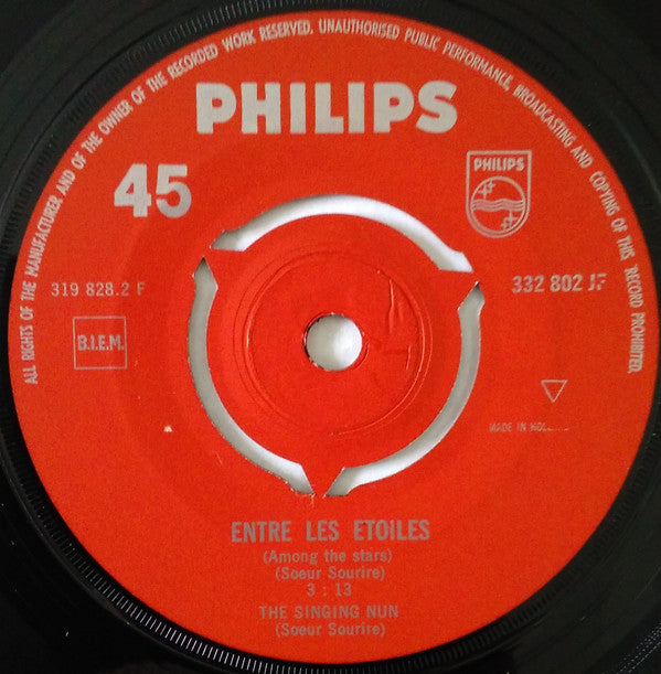 The Singing Nun : Dominique / Entre Les Etoiles (7", Single, Mono)