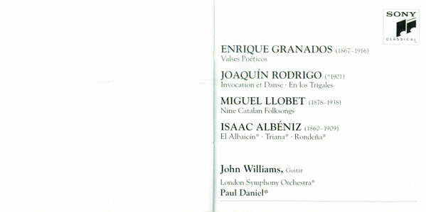 Enrique Granados / Joaquín Rodrigo / Miguel Llobet / Isaac Albéniz - John Williams (7) : Iberia (CD, Album)