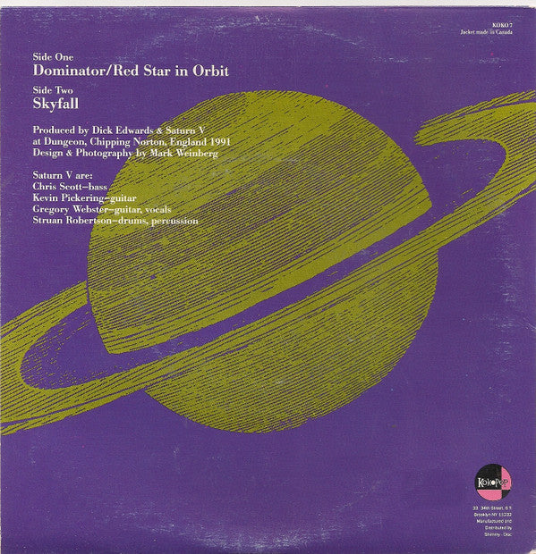 Saturn V (2) : Dominator / Red Star In Orbit (7", Whi)