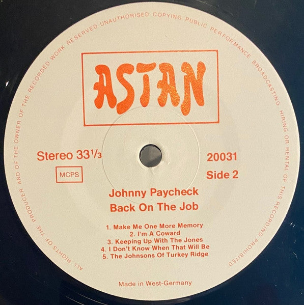 Johnny Paycheck : Back On The Job (LP, Comp)