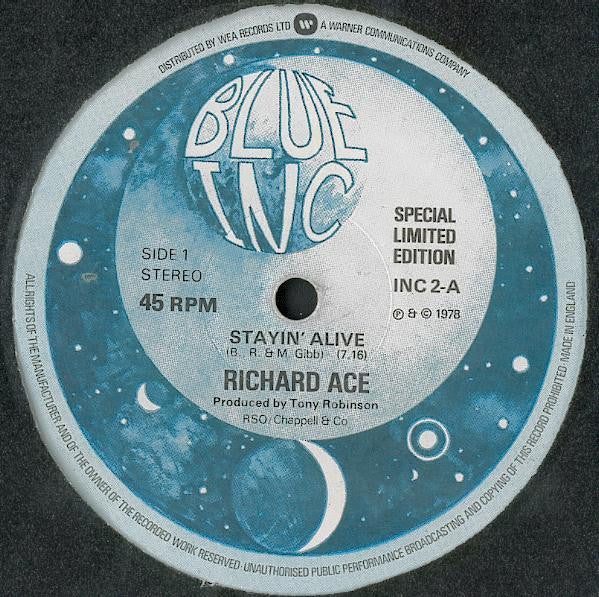 Richard Ace : Stayin' Alive / If I Can't Have You (12", Ltd)