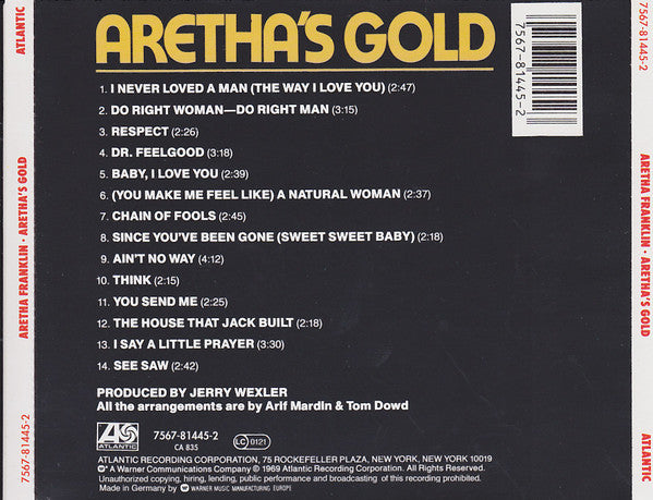 Aretha Franklin : Aretha's Gold (CD, Comp, RE)