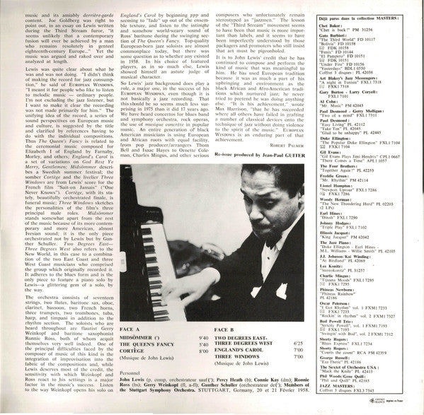 John Lewis (2) Conducts Stuttgart Symphony Orchestra : European Windows (LP, Album, RE)