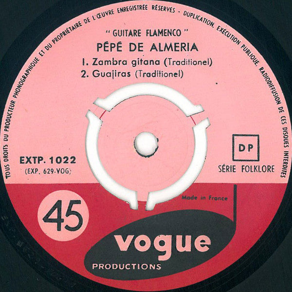 Pepe De Almeria : Guitare Flamenco (7", EP)