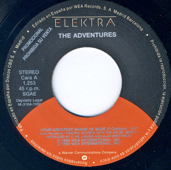 The Adventures : Your Greatest Shade Of Blue (7", Single, Promo)