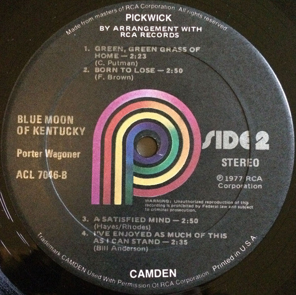Porter Wagoner : Blue Moon Of Kentucky (LP, Comp)