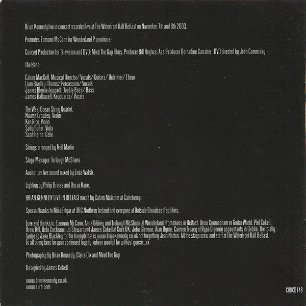 Brian Kennedy : Live In Belfast (2xCD, Album)