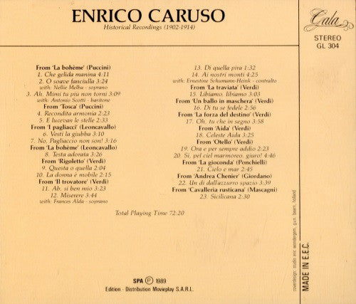 Enrico Caruso : Historical Recordings (1902-1914) (CD, Comp)