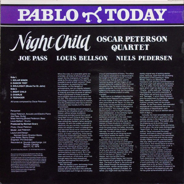Oscar Peterson Quartet* : Night Child (LP, Album)