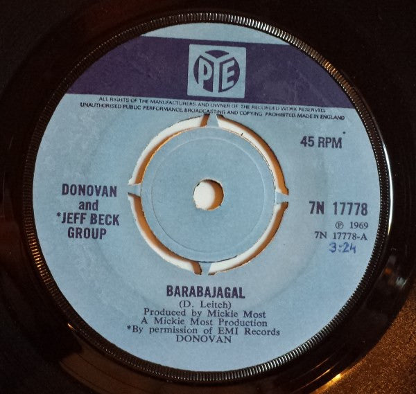 Donovan And Jeff Beck Group : Barabajagal (7", Single, Kno)