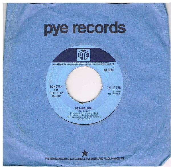 Donovan And Jeff Beck Group : Barabajagal (7", Single, Kno)