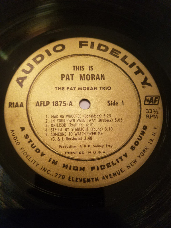 Pat Moran Trio : This Is Pat Moran (LP, Album, Mono)