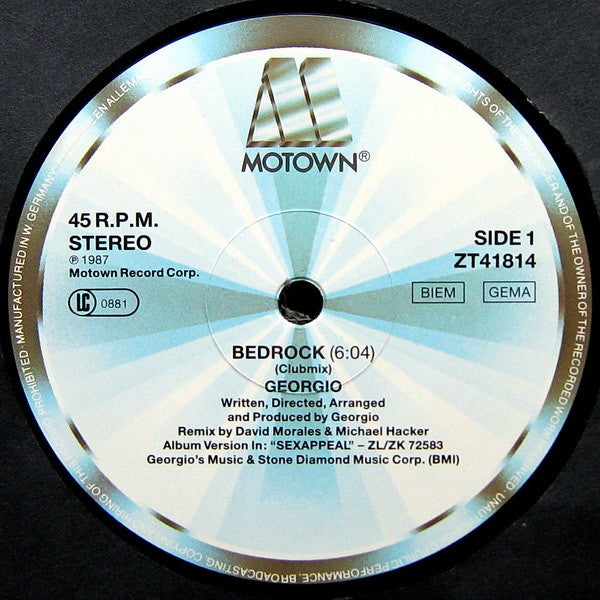 Georgio (2) : Bedrock (12")