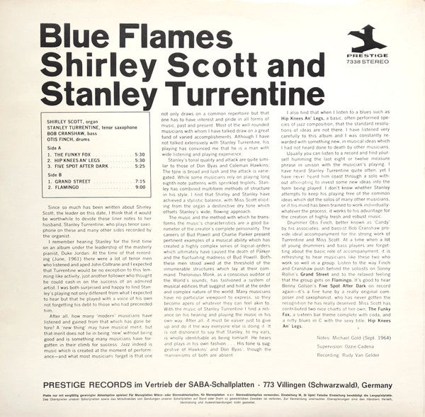 Shirley Scott And Stanley Turrentine : Blue Flames (LP, Album)