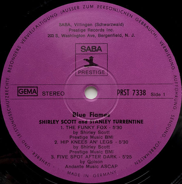Shirley Scott And Stanley Turrentine : Blue Flames (LP, Album)