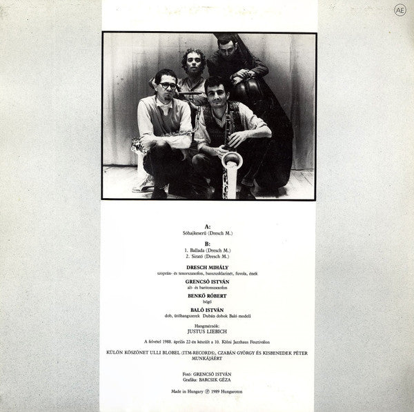 Dresch Quartet : Sóhajkeserű (LP, Album)