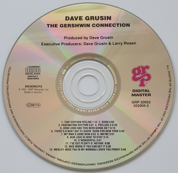 Dave Grusin : The Gershwin Connection (CD, Album, RE)