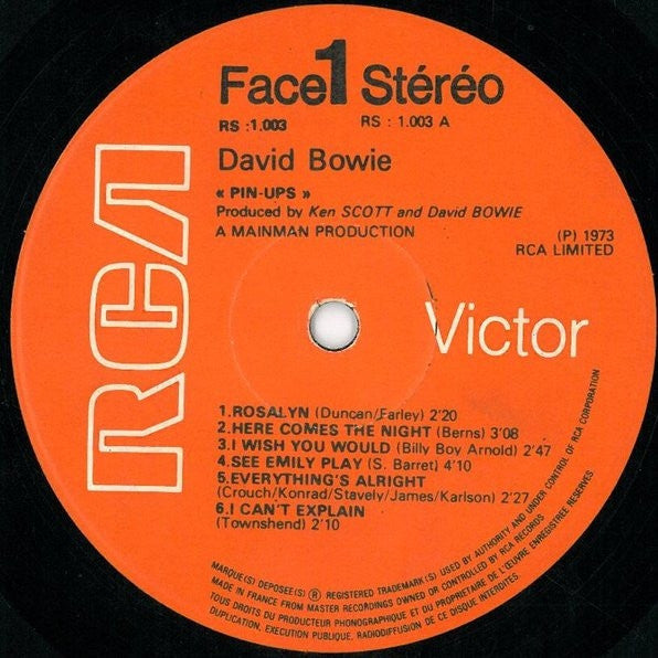 Bowie* : Pinups (LP, Album, Fre)