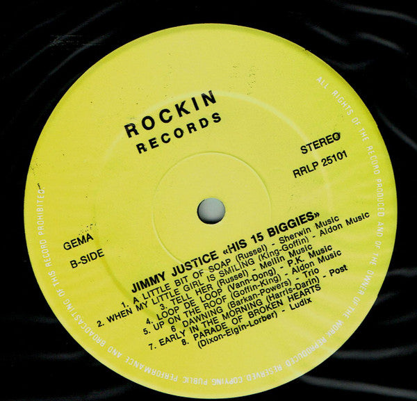 Jimmy Justice : His 15 Biggies (LP, Comp)