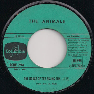 The Animals : The House Of The Rising Sun (7", Single, Jukebox)