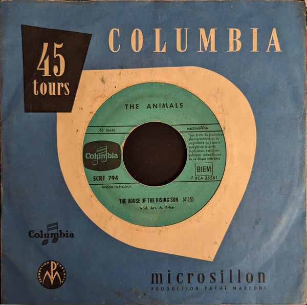The Animals : The House Of The Rising Sun (7", Single, Jukebox)