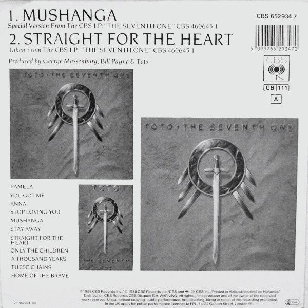 Toto : Mushanga (7", Single)