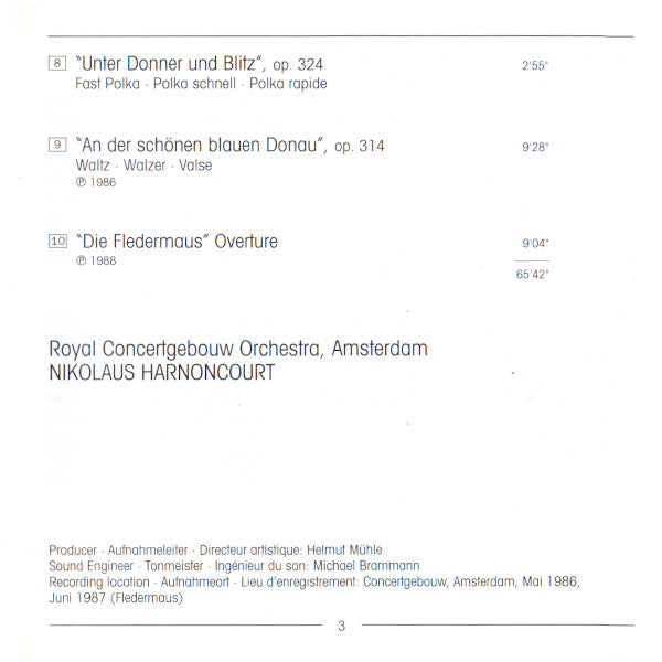 Johann Strauss Jr., Concertgebouworkest, Nikolaus Harnoncourt : An Der Schönen Blauen Donau = The Blue Danube = Le Beau Danube Bleu (CD, Comp)