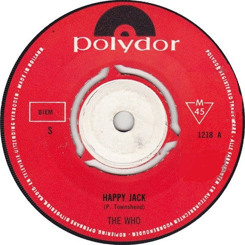 The Who : Happy Jack (7", Single, Mono)