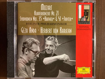 Wolfgang Amadeus Mozart – Berliner Philharmoniker, Géza Anda, Herbert von Karajan : Klavierkonzert No. 21 • Symphonien Nos. 35 'Haffner' & 41 'Jupiter' (CD, Mono)