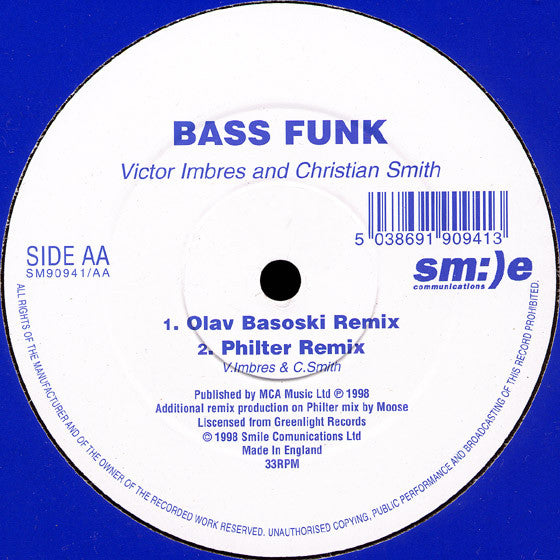 Victor Imbres And Christian Smith : Bass Funk (12", Single)