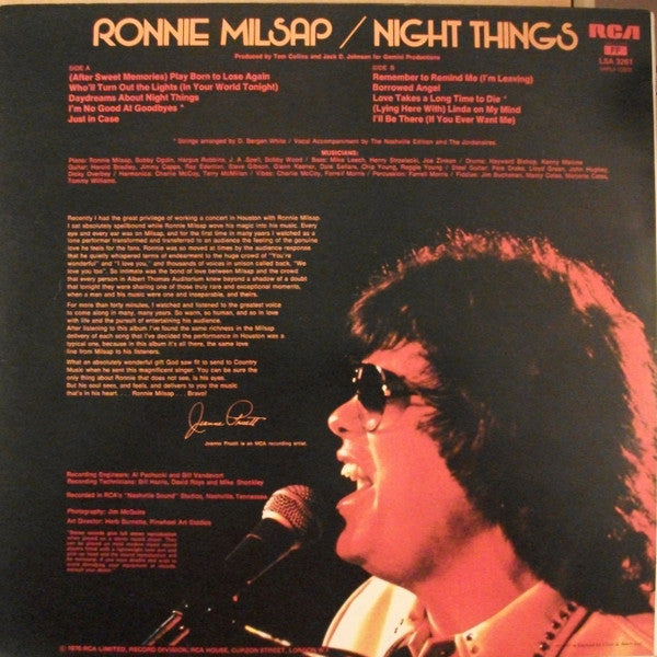 Ronnie Milsap : Night Things (LP, Album)