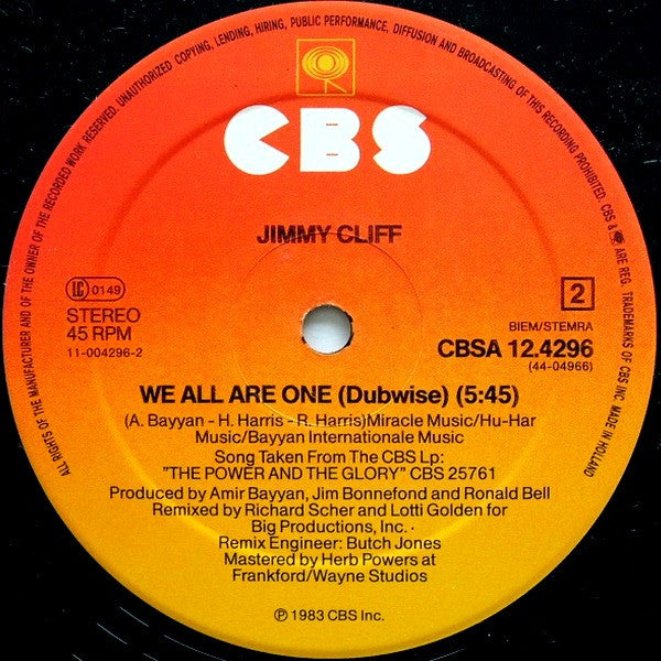 Jimmy Cliff : We All Are One (12", Maxi)