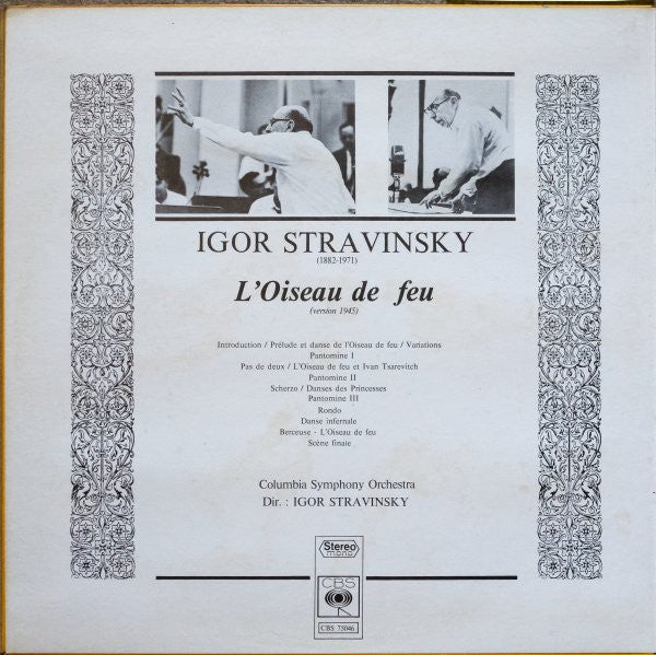 Igor Stravinsky, Columbia Symphony Orchestra : Stravinsky Dirige Stravinsky  : L'Oiseau De Feu (LP, Album, RE)