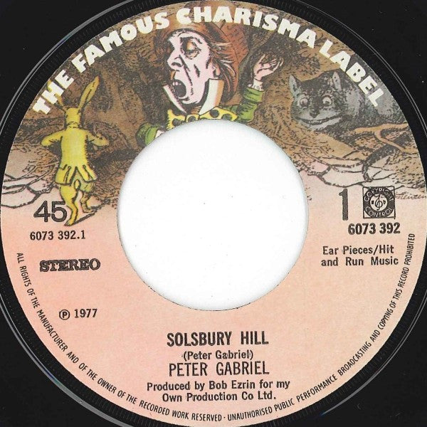 Peter Gabriel : Solsbury Hill (7", Single)
