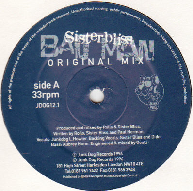 Sister Bliss : Bad Man (12")