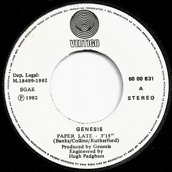 Genesis : Paperlate (7", Single)