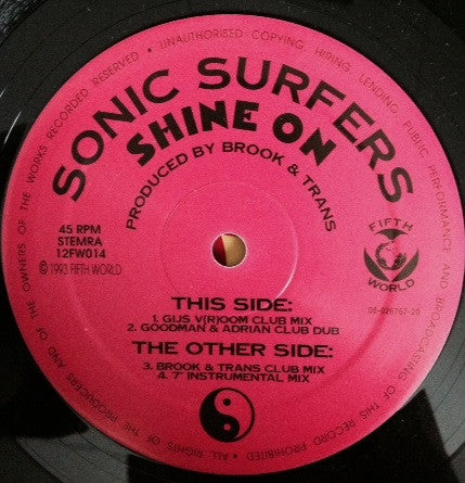 Sonic Surfers : Shine On (12", Maxi)