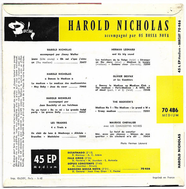 Harold Nicholas Accompagné Par Os Bossa Nova : Desafinado (7", EP)