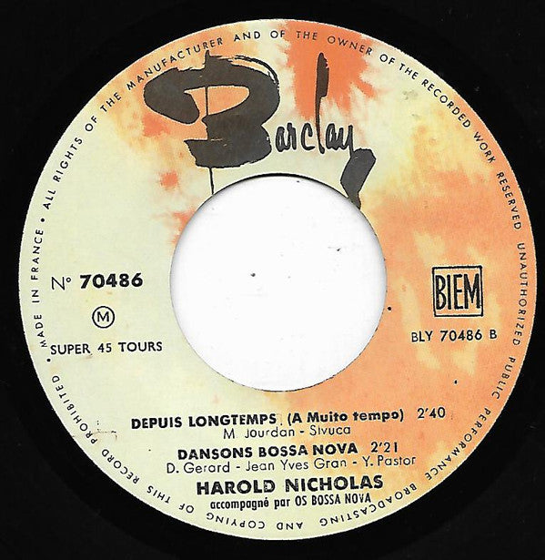 Harold Nicholas Accompagné Par Os Bossa Nova : Desafinado (7", EP)