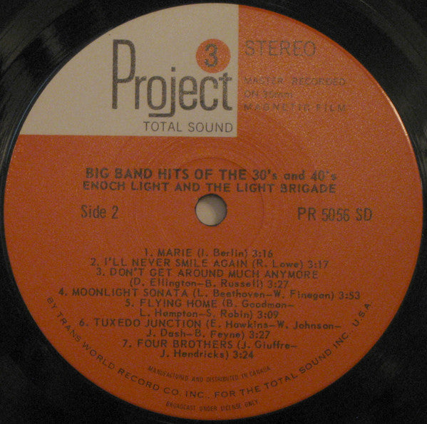 Enoch Light And The Light Brigade : Big Band Hits Of The 30's & 40's (LP, Comp)