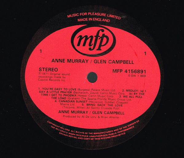 Anne Murray / Glen Campbell : Anne Murray / Glen Campbell (LP, Album)