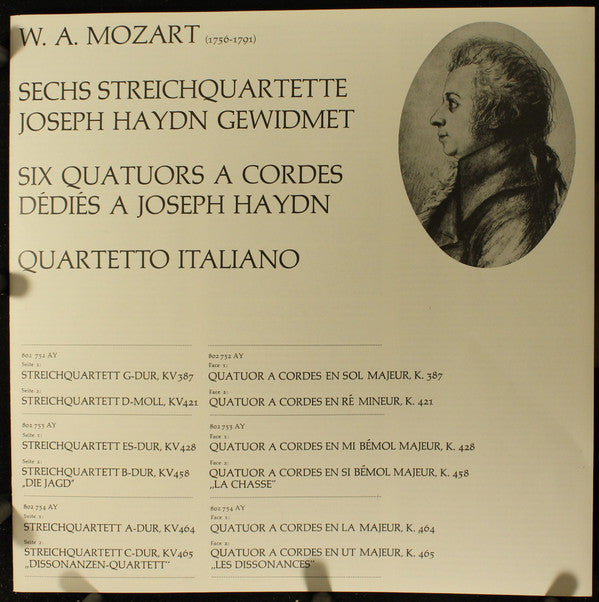 Wolfgang Amadeus Mozart, Quartetto Italiano : Sechs Streichquartette Joseph Haydn Gewidmet (3xLP + Box)